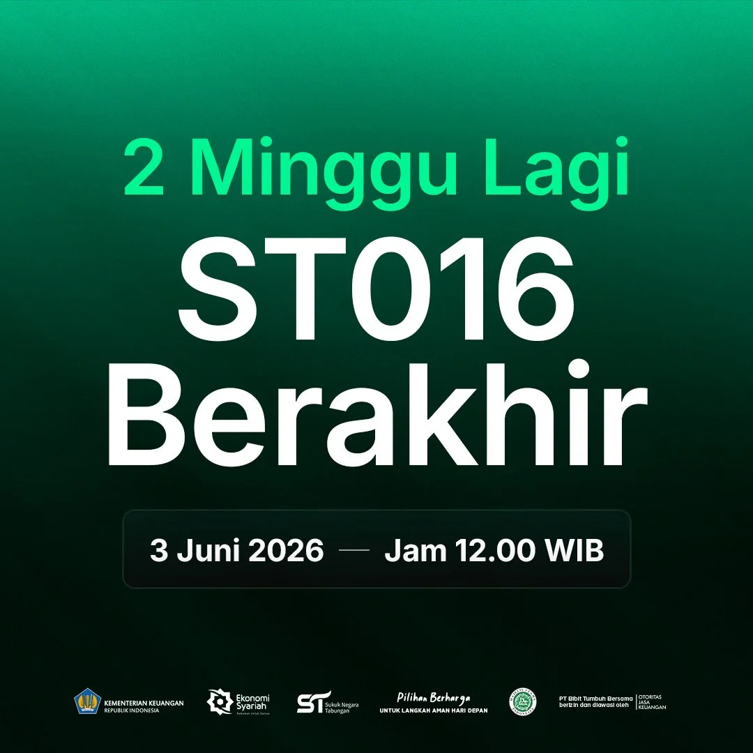 SBN ST016 Berakhir 2 Minggu Lagi, Kuota Tersisa 39%